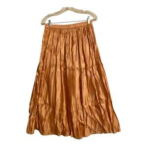 Allie Rose Skirt Womens Medium Salmon Pink Long Lined Stretch Waist Size Medium